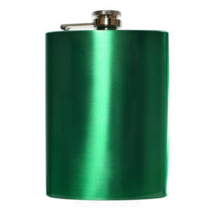Per Ardua Engraved Hip Flask - Green